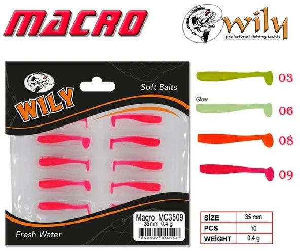 Lrf Silikonu Wily Macro 3,5Cm 0,4Gr 10’Lu Paket Renk:08 ürün görseli