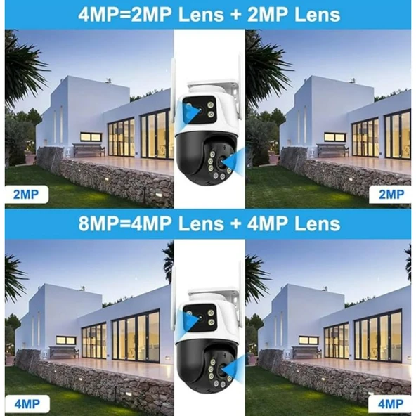 Ozmik CMKR63 4K 8MP PTZ WiFi Kamera Çift Lensli Dış Mekan IP Kamerası İnsan Algılama AI İzleme - 6