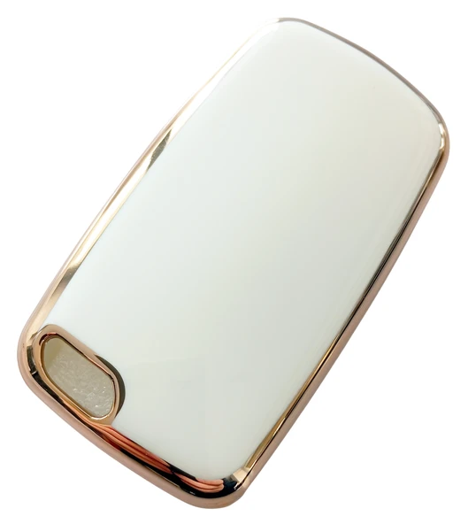 Geely Emgrand Uyumlu Nano Anahtar Kılıfı Kumanda Kılıfı Oto Anahtarlık Beyaz Gold - Resim 3