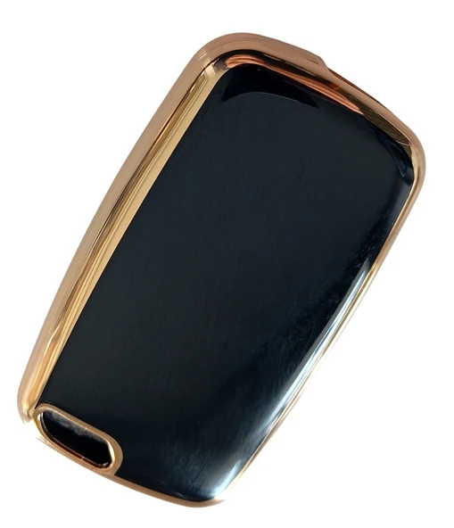 Geely Emgrand Uyumlu Nano Anahtar Kılıfı Kumanda Kılıfı Oto Anahtarlık Siyah Gold - Resim 3