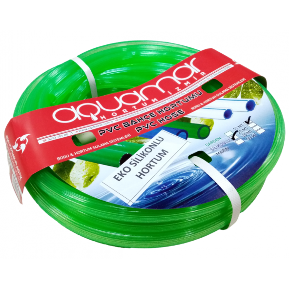 Aquamar Silikonlu Şeffaf Hortum 1/2 25 mt Yeşil - 2