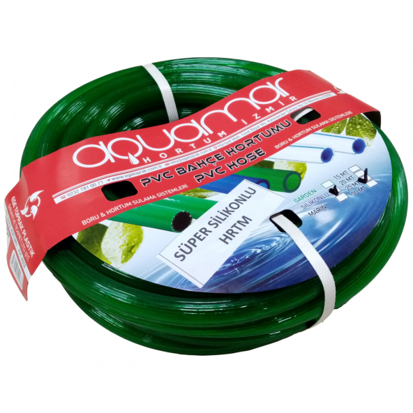 Aquamar Süper Silikonlu Şeffaf Hortum 1/2 25 mt Yeşil - Resim 3