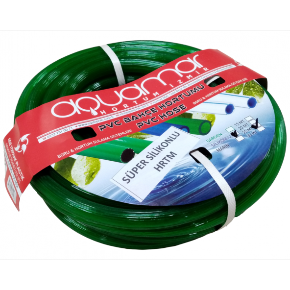 Aquamar Süper Silikonlu Şeffaf Hortum 1/2 25 mt Yeşil - Resim 5