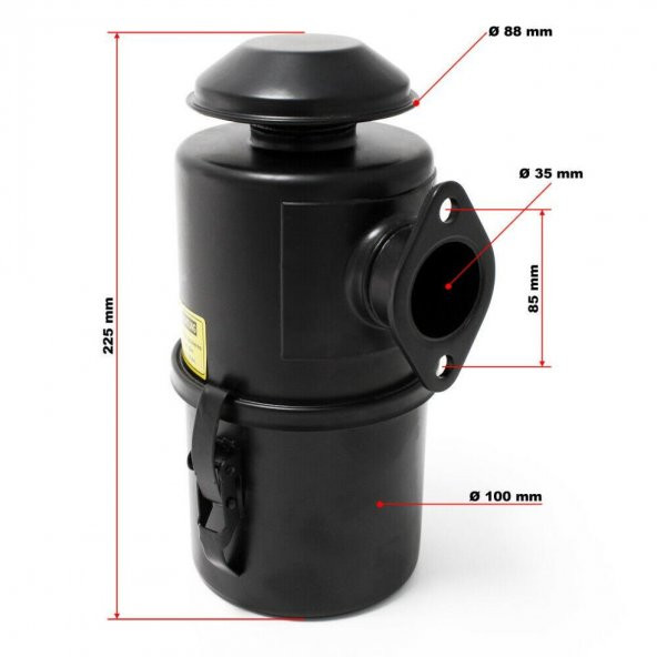 Dizel Motor Yağlı Hava Filitresi Büyük Hazneli 2 Delikli 7-10 Hp - Resim 3