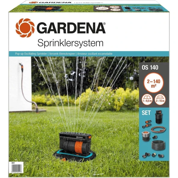 Gardena 8221 Salınımlı Pop-Up Fıskıye Seti OS 140