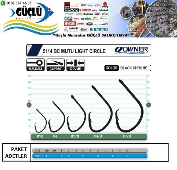 Owner 5114 Mutu Light Bc Olta İğnesi No:1/0 - Resim 3