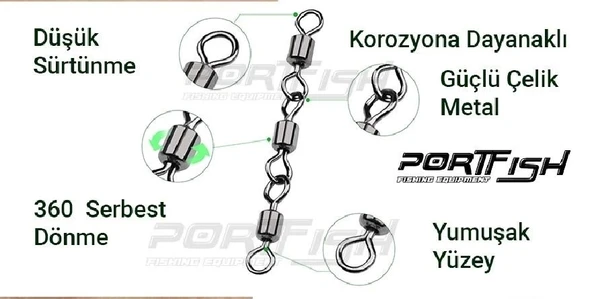 Portfish Bl-1019 Zincir Fırdöndü (3 Lü) No:12 - 2
