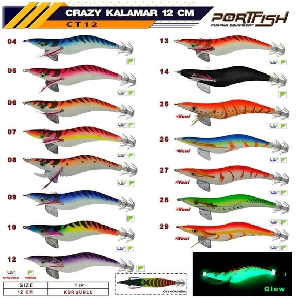 Kurşunlu Kalamar Zokası Portfish Crazy 12Cm Renk:05 - 3
