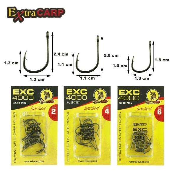 Sazan İğnesi Extracarp Hooks Exc 4000 4 No 10’Lu Paket - Resim 2