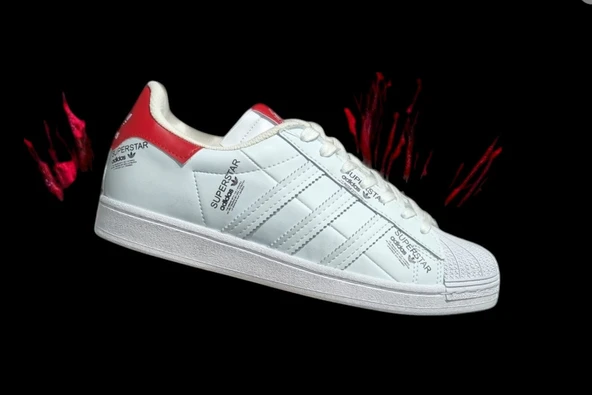 adidas Superstar 'White Vivid Red' GV7672 Spor Ayakkabı - 9