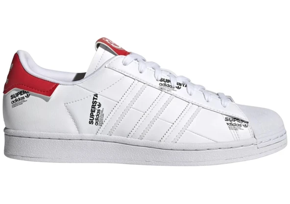 adidas Superstar 'White Vivid Red' GV7672 Spor Ayakkabı