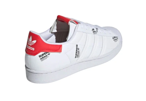 adidas Superstar 'White Vivid Red' GV7672 Spor Ayakkabı - 4
