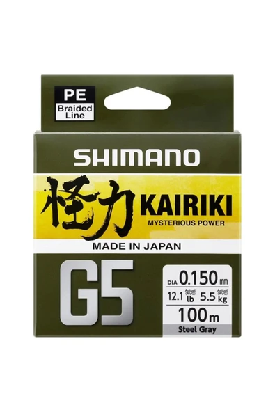 Shimano Kairiki G5 5Kat İp Misina 100M Steel Gray (Gri) 0,15Mm