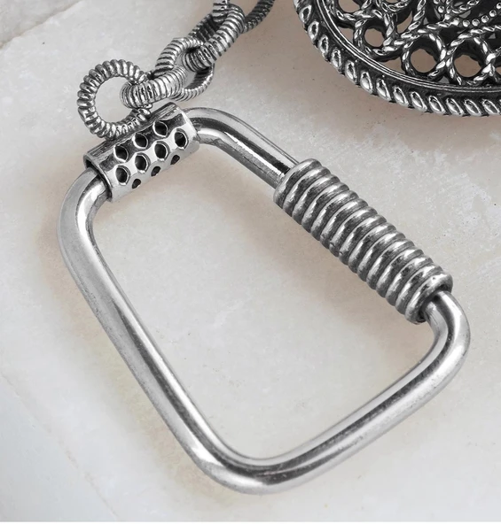 ASLAN BAŞLI TELKARİ GÜMÜŞ ANAHTARLIK - 6