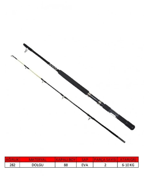 Captain 1433 Master Fisher 2 Parça Dolgu Vidalı Tekne Kamışı 210Cm 12Lbs Atar - 2