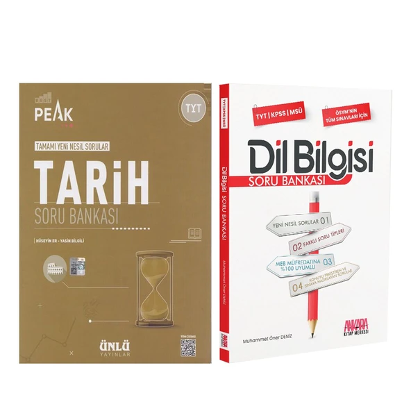 Ünlü Yayıncılık TYT Tarih Best Peak ve AKM Dil Bilgisi Soru Bankası Seti 2 Kitap