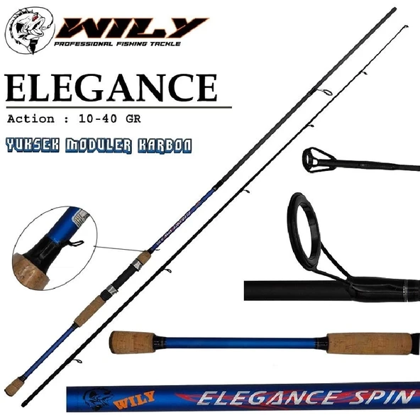 Spin Kamış Wily Elegance 270 Cm 10 - 40 Gr Aksiyonlu - Resim 3