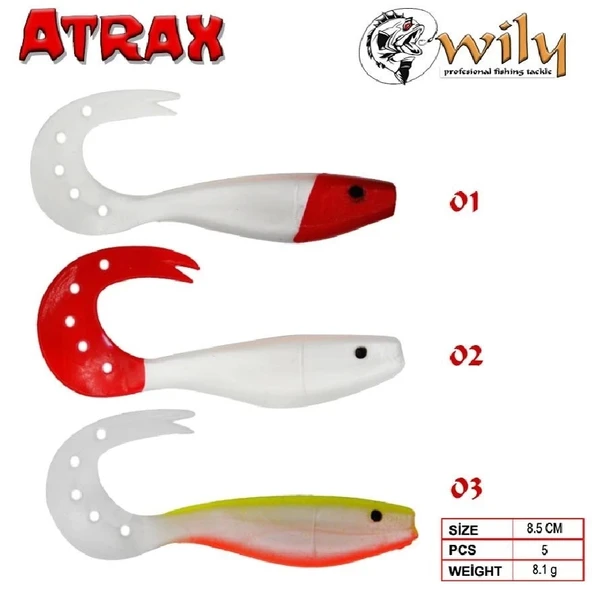 Turna Silikonu Wily Atrax Turna Silikon 8.5 Cm 5’Li Renk:01 - Resim 2