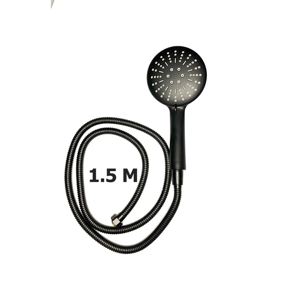 Black Sun Siyah Sürgülü Duş Seti 3 Fonksiyonlu Duş Başlığı  1.5M Lüx Duş Hortumu - 4