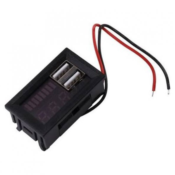 12V Akü Kapasite Göstergesi - 5V 2A USB Çıkışlı - 2