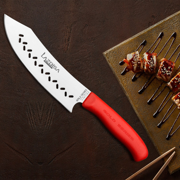 LAZBİSA Mutfak Bıçak Seti Et Meyve Sebze Gold Serisi Eğri Şef No 2 ( K ) Şef Bıçağı