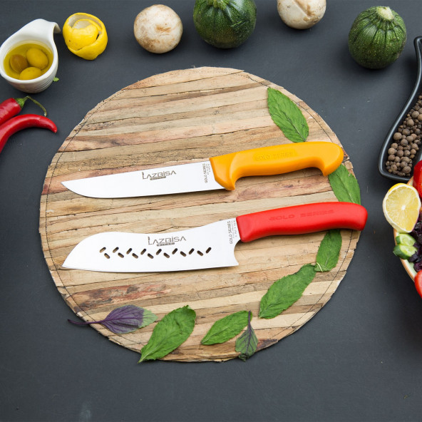 LAZBİSA Mutfak Bıçak Seti Et Ekmek Sebze Şef Bıçağı