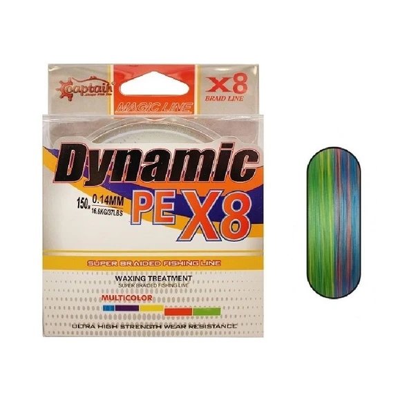 Captain Dynamic Pe 8 Örgü İpi Misina 150Mt Multi Color 0,06Mm ürün görseli