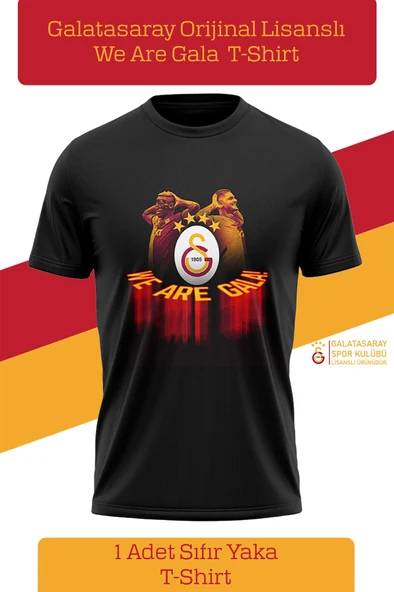 Galatasaray Orijinal Lisanslı We Are Gala T-Shirt Metin Oktay Baskılı Hediyelik Ahşap Kutulu - Resim 2