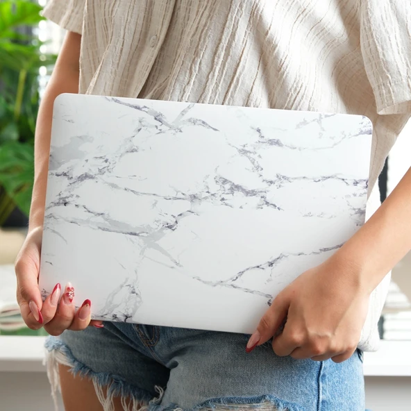 MacBook Pro Retina 13 inç Kılıf A1502 A1425 Mermer Desen Mat Sert Kapak UV Baskı - Resim 6