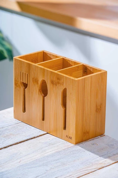 Acar 510 Bambu Çatal Kaşık Bıçak Standı 23 Cm