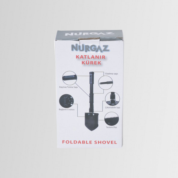 Nurgaz NG-192 Katlanır Çelik Kaplama Döküm Kamp Kürek Taşıma Çantalı - 6