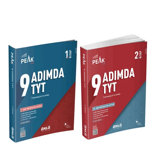 Ünlü Yayıncılık TYT 9 Adımda Soru Bankası 1. ve 2. Kitap Seti 2 Kitap