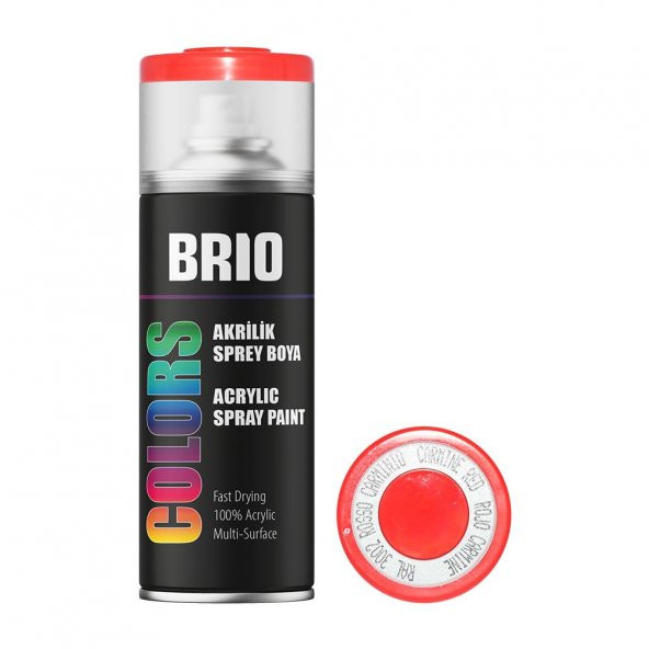 Brio Sprey Boya Akrilik Karmen Kırmızı B3002 400 Ml