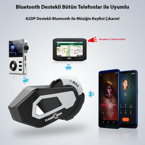 FreedConn TMAX-S 1000m Bluetooth Motosiklet İntercom Kulaklık - 8