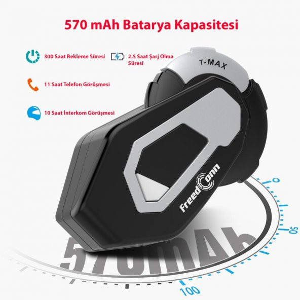 FreedConn TMAX-S 1000m Bluetooth Motosiklet İntercom Kulaklık - 9