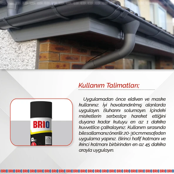 Brio Sızdırmazlık Sprey Sızıntı Önleyici Su Geçirmez Sprey Siyah 500Ml - Resim 3
