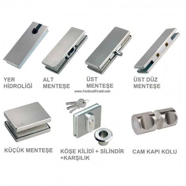 Kale Cam kapı aksesuar seti cam detaylı, Set 1 ürün görseli