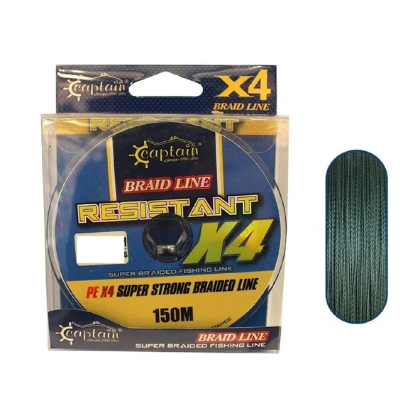 Captain Resistant Pe 4 Kat İp Misina 150Mt 0,12Mm Yeşil ürün görseli