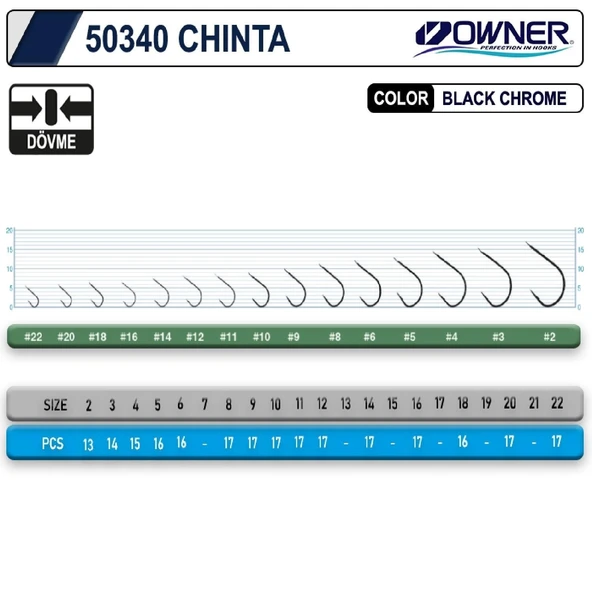 Owner 50340 Chinta Gun Black Chrome Olta İğnesi No:8 - Resim 3