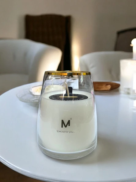 Kokulu Mum Varaklı Cam Bardak Sandal Ağacı 250 Gr