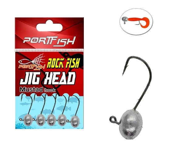 Portfish Jig Head 3Gr Mustad İğneli 5Li Pkt ürün görseli