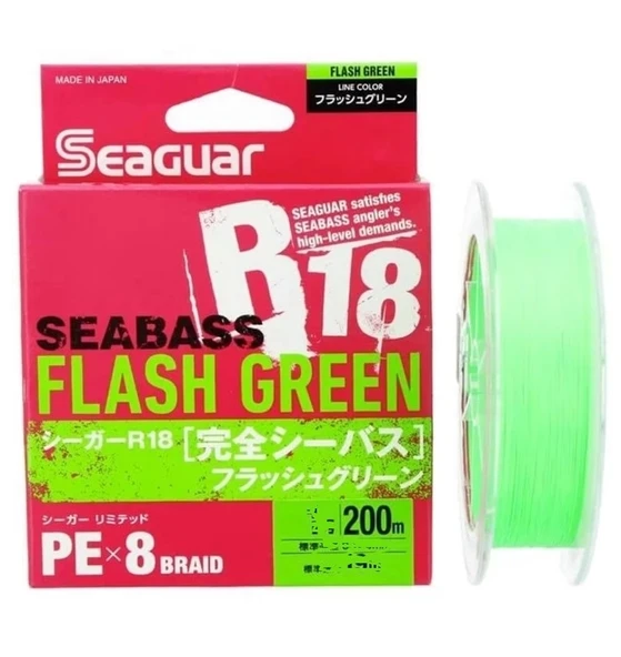 Seaguar Flash Green PE 1.5 150mt Açık Yeşil 8kat Örgü İp Misina - Resim 2