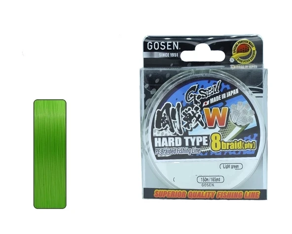 Gosen W8 Hard Type PE 1.2 8kat 150mt Açık Yeşil Örgü İp Misina