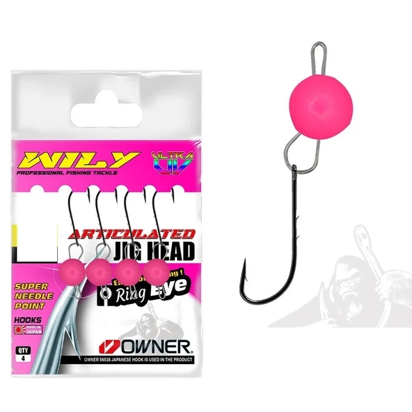 Wily Jig Head Mafsallı Owner İğneli Pembe 2 gr