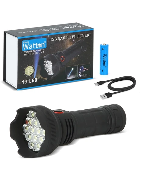 WATTON WT-705 9 LED 5 MOD GENİŞ AÇI EL FENERİ - 3