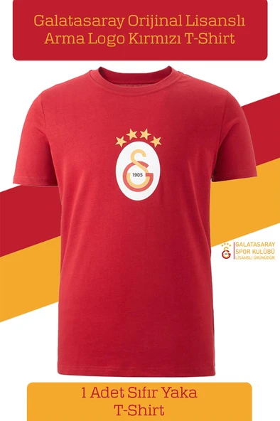 Galatasaray Orijinal Lisanslı Arma T-Shirt + Şal Kaşkol Set Hediyelik Ahşap Kutulu - 4