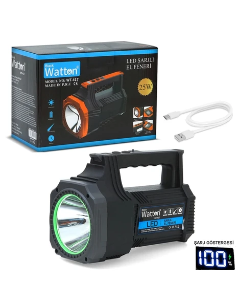 WATTON WT-417 LED ŞARJLI EL FENERİ 25W - 4