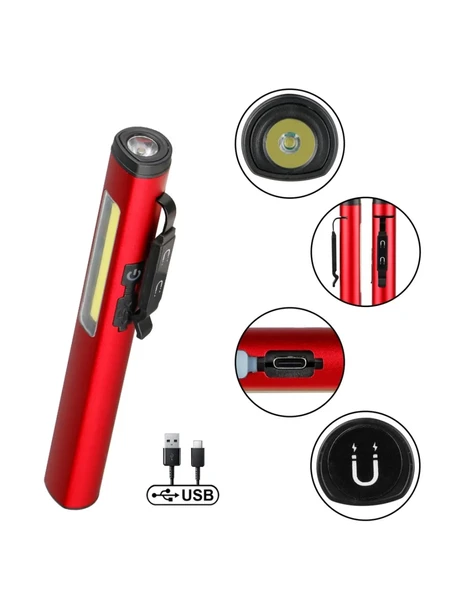 WATTON WT-307-S ŞARJLI MIKNATISLI ÇALIŞMA LAMBASI CEP FENERİ - 4