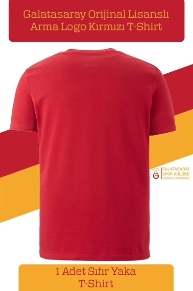 Galatasaray Orijinal Lisanslı Arma T-Shirt + Şal Kaşkol Set Hediyelik Ahşap Kutulu - 5