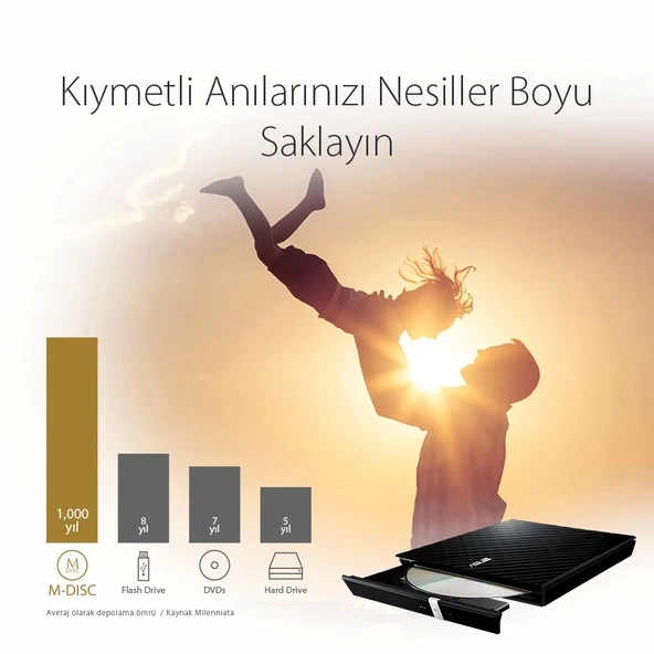 ASUS DVD SDRW-08D2S-U LITE SLIM USB 2.0 SİYAH - 4